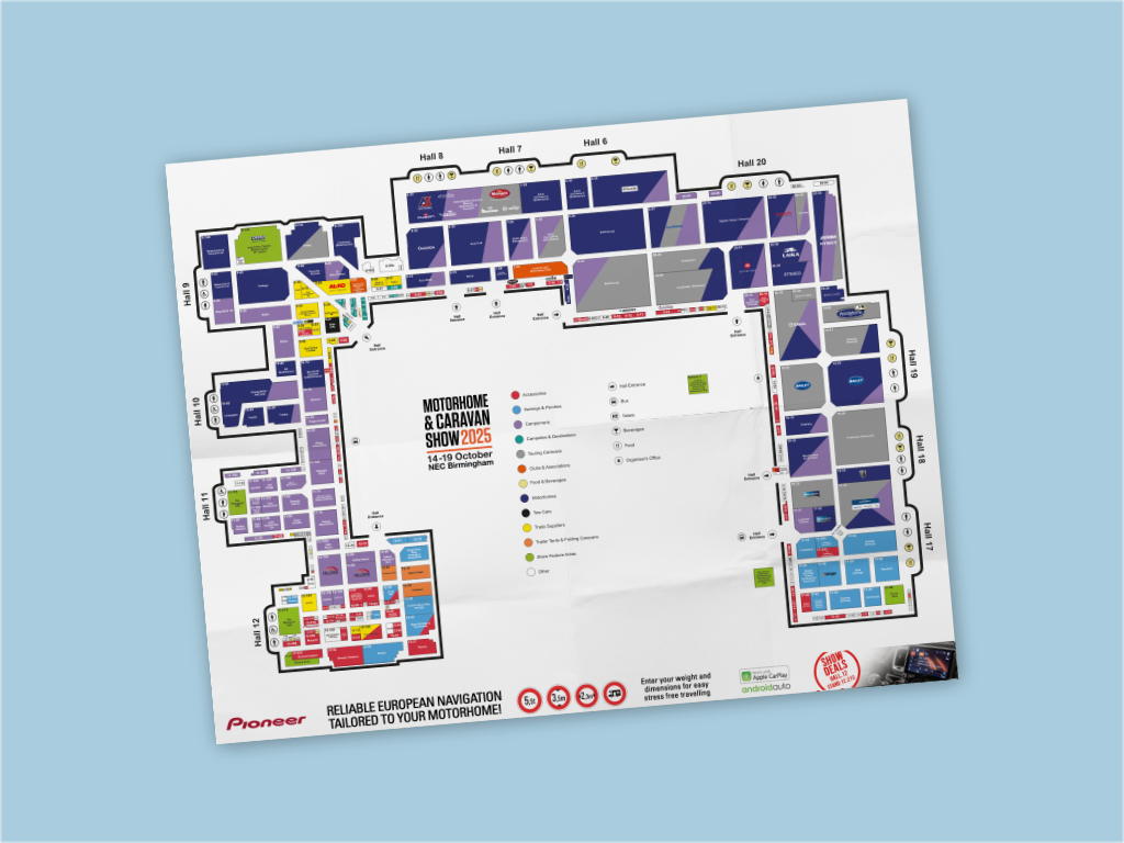 Motorhome & Caravan Show 2025 map